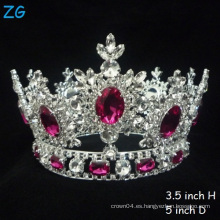 Diamante rosa de lujo Tiara Princesa Corona Cristal Tiara Full Page reina Tiara Corona